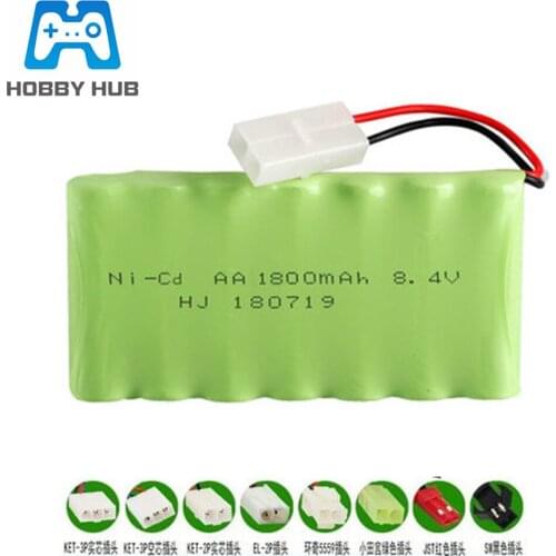 Hobby Hub 8.4v 1800mAh NICD Battery for RC toy car boat robot Gun RC Parts AA Ni-CD Battery 8.4v battery pack