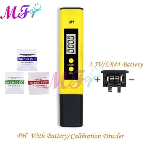 PH Meter 0.01 PH +Battery/Powder High Precision Water Quality Tester with 0-14 PH Measurement Range For Aquarium Swimming Pool