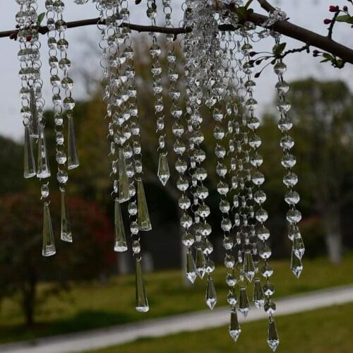 Camal 30pcs L50CM Acrylic Crystal Beads String Hanging Drop Prisms Garland Chandelier Home Party Curtain Wedding