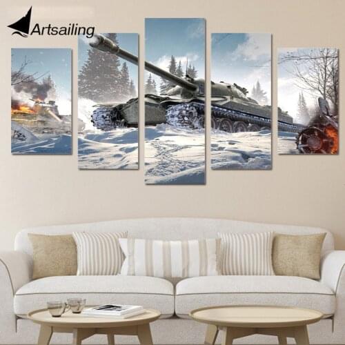 ArtSailing HD Printed War World of Tanks 5ps picture painting wall art childrens room decor poster canvas Free shipping/up-1195