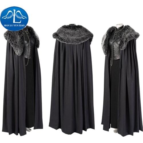 Costume Sansa Stark Cosplay Dress Cloak Outfit Custom Made Halloween Accessories Faux Leather Fullset