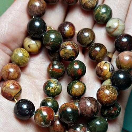 FLTMRH Natural Stone Red Brecciated Jaspers Round Beads Strand 6 8 10 12MM Pick Size For Jewelry Making