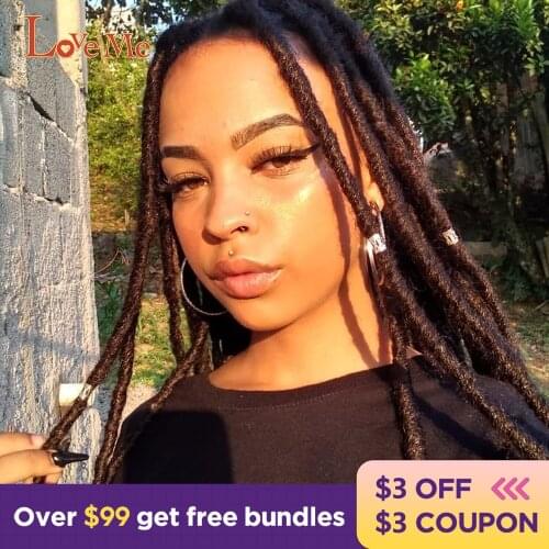 LOVE ME Faux Locs 20Inch Synthetic Crochet Braids Hair Passion Twist Hair Extensions Knotless Hook Dreads Ombre Color Braids