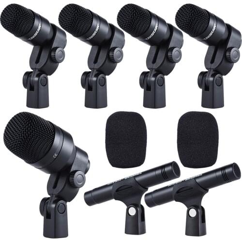 TAKSTAR DMS-D7 Professional Musical Instruments Drum Set Wired Microphone Mic Kit with Standard Mounting Part aluminum suitcase
