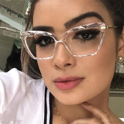 Fashion Square Glasses Frames for Women Trendy Brand Sexy Cat Eye Transparent Glasses Frame Optical Computer Eyeglasse