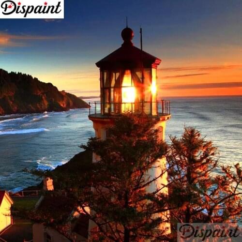 Dispaint Full Square/Round Drill 5D DIY Diamond Painting "Pavilion scenery" Embroidery Cross Stitch 3D Home Decor A12099