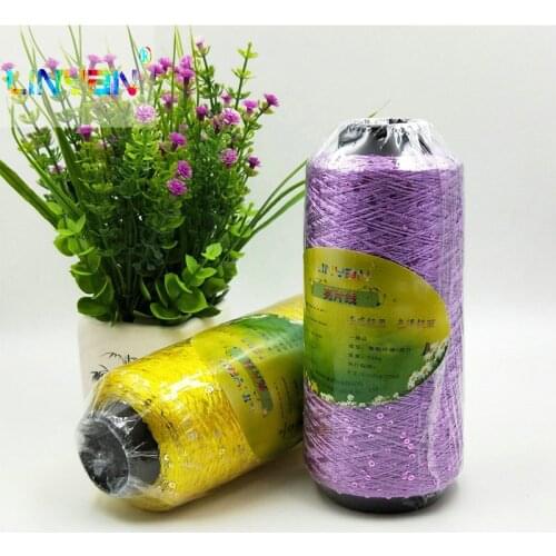 New 2 pieces*250g yarn for hand knitting paillette thread yarn Sequins setoffs capelet shawl thin Thread Shiny Sequin t49