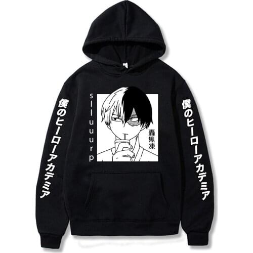 2021 New Harajuku My Hero Academia Hoodies Men Women Long Sleeve Sweatshirt Shoto Todoroki Anime Manga Hoodies Tops Clothes