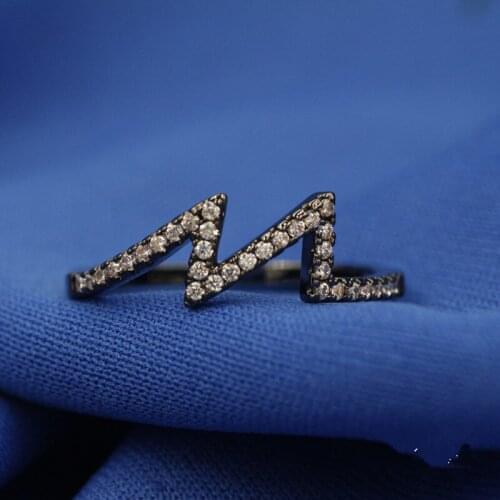 Color Retention New Fashion Rings For Women/Men Vintage Black Luxurious Gold Filled Beautiful Ring Wedding Jewelry JZ052
