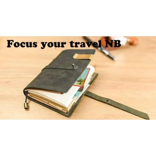 Passport style handmade genuine leather cover journal notebook travel journal littel green color filler paper dairy notebook