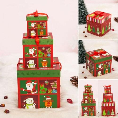 Deer Snowflakes Candy Gift Bags With Stickers Merry Christmas Guests Packaging Boxes Christmas Party Gift Decor