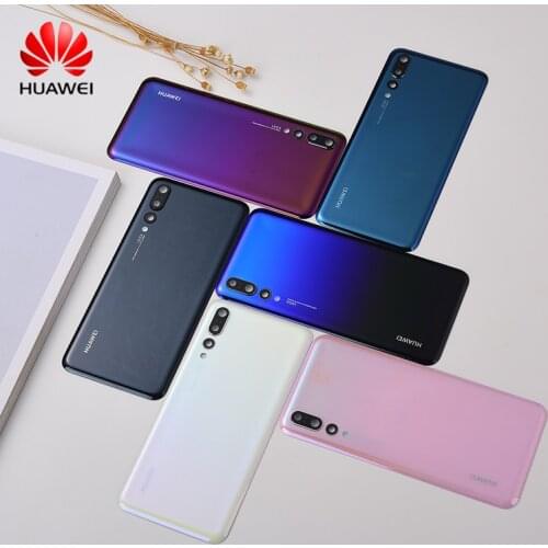 Original Huawei P20 Pro Housing Cover Rear Door Battery Back Case Replacement Phone Shell For P20 Camera Lens With Logo+Adhesive