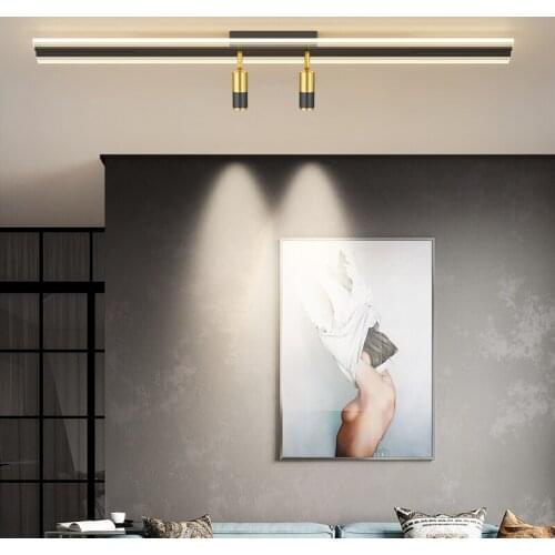 Ceiling Lamp With Spotlight Simple Long Strip Living Room Background Wall Creative Corridor Bedroom Cloakroom Nordic Chandeliers