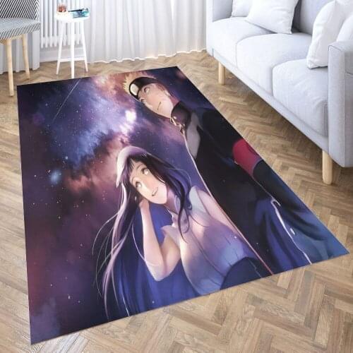 Uzumaki Hinata Star Carpet for Living Room 3D Anime Cartoon Rug Gamer Teen Room Bedside Lounge Rug Kids Children Floor Mats