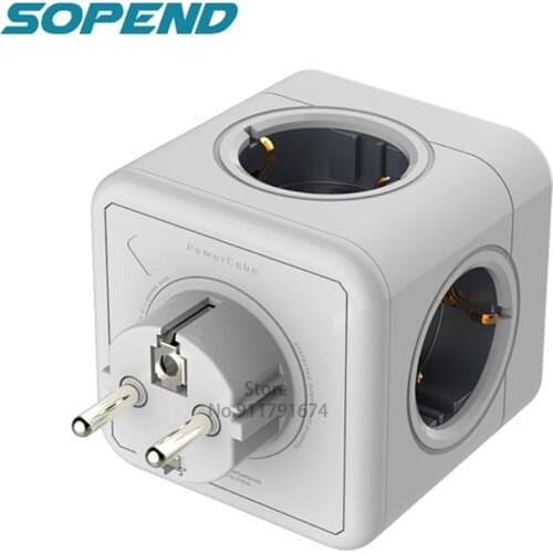 Sopend 5 In 1 PowerCube 5 Outlets Power Strip EU Plug Smart Socket Wall Extension Desktop Phone Charger 3680W At 250V for Home