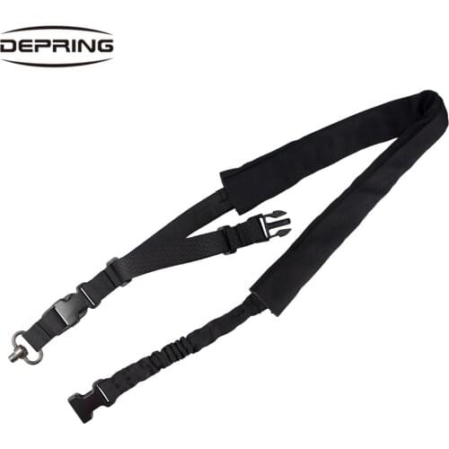 Outdoor Tactical QD Quick Detach Single One Point Rifle Shotgun Sling Strap Shoulder Bungee Cord Airsoft Shoot Accessories