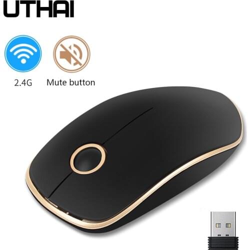 UTHAI DB33 wireless mute button mouse _2.4 wireless mute mouse business office gaming battery mouse