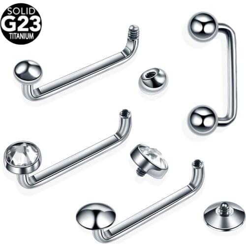 10pcs/lot G23 Titanium Surface Barbell With Screw Ball Micro Dermal Anchor Piercing Cartilage Earring Tragus Body Jewelry