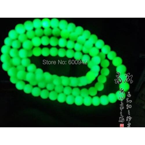 12mm Natural Ore Night Shine fluorite berg Mala Bead Bangle bracelet Necklace talisman