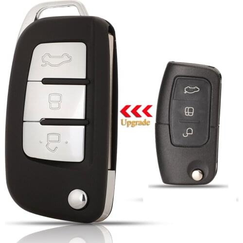 Kutery 3 Button Flip Folding Remote Car Key Shell For Ford Focus Fiesta C-Max S-Max Ka Mondeo Galaxy FO21 HU101 Blade