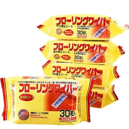 30Pcs / Pack Disposable Bed Linen Floor Cleaning Wipes Electrostatic Mop Dusting Paper 5 Packs