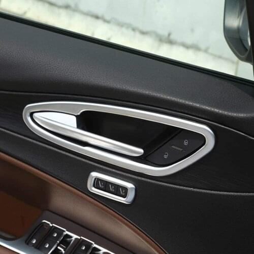 ABS Chrome Interior Door Handle Frame Cover Trim 4pcs Accessories For Alfa Romeo Stelvio 2017