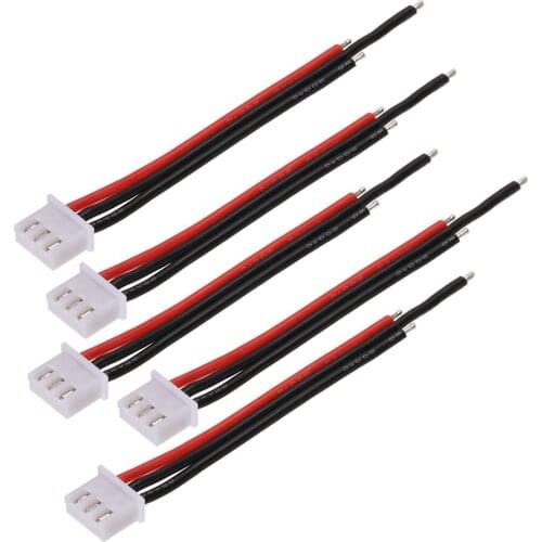 5pcs 22AWG 7.4V 2S Lipo Battery Balance Charger Plug Cable Silicone Wire for FPV Racing Drone Quadcopter Helicopter