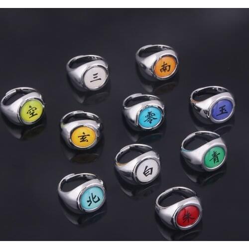 Anime Cosplay Akatsuki Red Cloud Ring Finger Decorations For Women Men Narutos Jewelry Kid Ring Party Gift Prizes