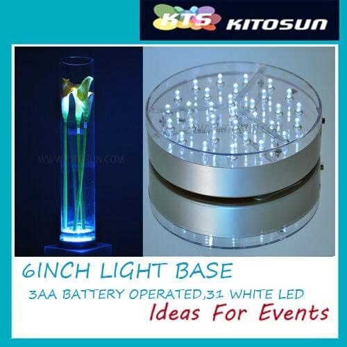 Free shipping !31 Bright led bulbs Wedding backdrop deft design light base Round under vase light super led party light base