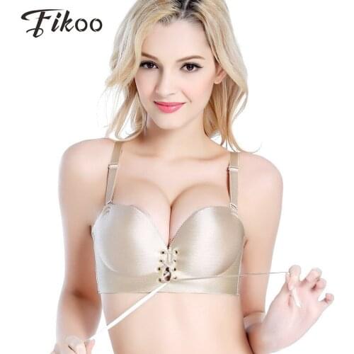 Fikoo Bras Sexy Womens Intimates Deep V Seamless Bra For Women Super Push up LB Underwear Bralette