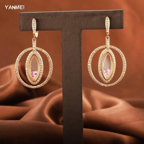 Geometric Round Olive Leaf Earrings Hollow Transparent Shiny Zircon Banquet Jewelry Elegant Temperament Fashion Accessories