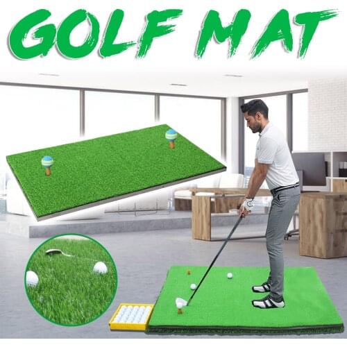 Golf Mat For Backyard Practice Hitting Mat With Rubber Tee Holder Indoor Home Office Golf Practice Grass Mat Golf Training #G4