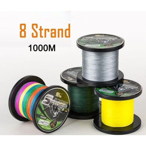 Best 1000M 8 Strands Braided PE Fishing Line Lure Bait Casting Spinning Weaves Jigging Bass Trout Saltwater Multifilament Lines