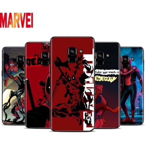 Hot Cool Marvel Deadpool Soft TPU For Samsung Galaxy A8 A9 A7 A750 A6 A5 A3 A6S A8S Star Plus 2016 2017 2018 Black Phone Case