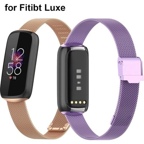Metal Strap for Fitbit Luxe Smart Wristband Stainless Steel Bands for Fitbit Luxe Wrist Watch Replacement Bracelet