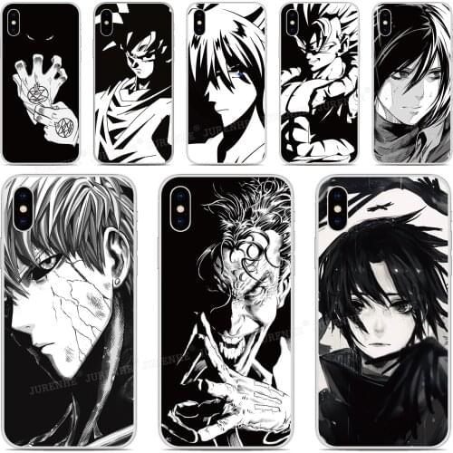 Tpu Soft Black White Anime Phone Case For iPhones SE 2020 SE2 SE 2 XR X XS 11 Pro MAX 6 6S 7 8 9 Plus For iPod Touch 7 6 5 Cover