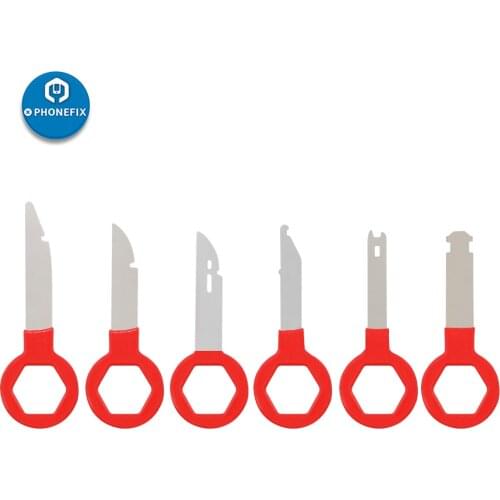 6Pcs Practical Radio Stereo Removal Key Pin Tool Set Audio GPS Molding Install Tool Key Installation For VW Audi Keys Tools