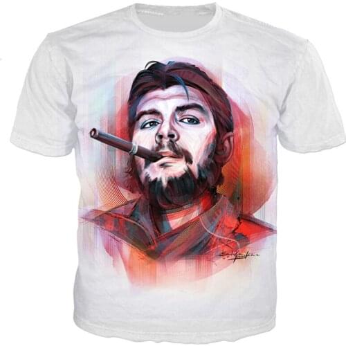 Newest Che Guevara 3D Printed Fashion T-Shirt Ladies Summer Short-Sleeved Casual T-Shirt Cigar Smoking t-Shirt tops