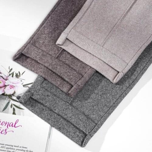 Autumn Winter Womens Pants 2020 Loose Harem Pants Female Fashion Warm Thick Wide Leg Pants High Waisted Suit Trousers for Women