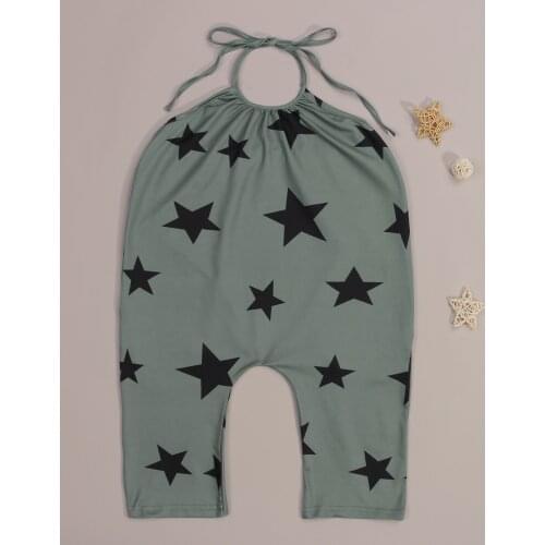 2-7 Years Toddler Baby Girls Summer Jumpsuit Avocado Print Sleeveless Strappy Halter Playsuits Infant Outwear Kids Clothings