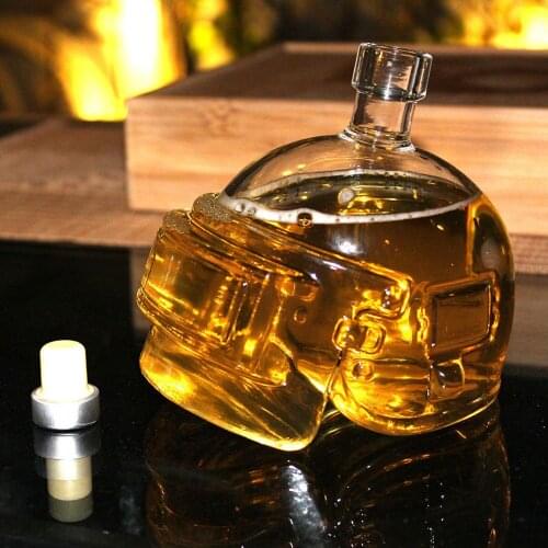 Playerunknowns Battlegrounds 3 Levels Helmet Wine Flagon Wine Pot Wine Jug High Borosilicate Glass Vodka Bottle Gift