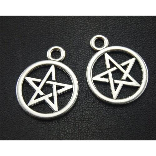 30pcs Silver Color Metal Star of David Charm Pendant DIY Necklace Bracelet Bangle Findings 25X20mm A1766