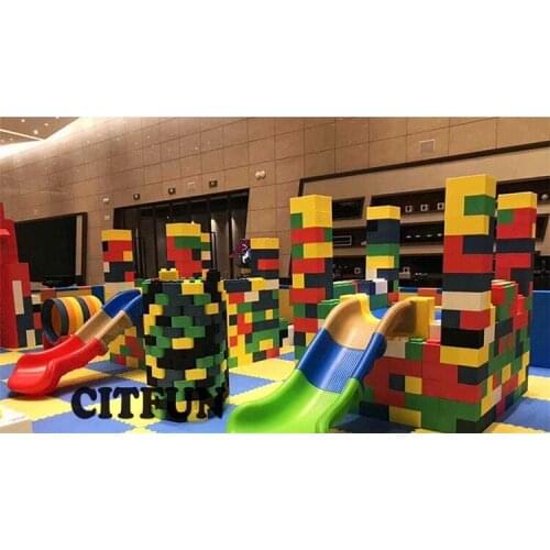 Three colored Slide for EPP foam building block park home educational indoor playground