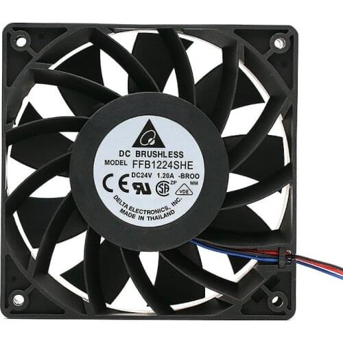 For Delta FFB1224SHE 12038 120*120*38mm DC 24V 1.2A 5500 RPM Big Air Volume Converter Cooling Fan For Inverter