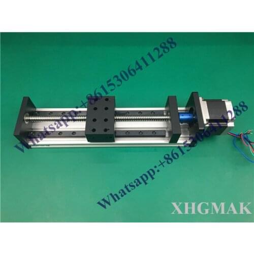 High Precision GX80*50mm Ballscrew linear 1610 600mm Effective Travel+Nema 23 Stepper Motor Stage Linear Motion single block