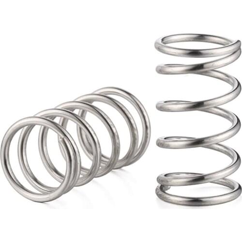1.4x22mm Compression Spring, 1.4mm Wire Diameter, 22mm Outer Diameter, 10-50mm Free Length, Stainless Steel Compression Spring