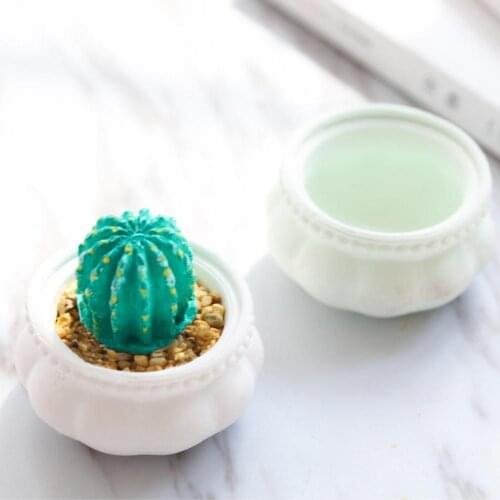 1Pcs 3D Flower Pot Silicone Mold Resin Clay Candy Silicone Soap Mold Cake Decoration Tools Creative Geometric Polygonal Concret