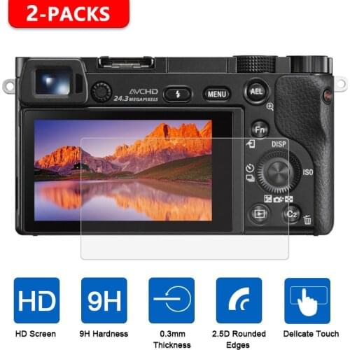 2Pcs Tempered Glass Screen Protector for Sony A6300 A6000 A5000 A7C A9 A7 II A7III A7RII A7R4 A7SII RX10 RX100 III IV V VI VII