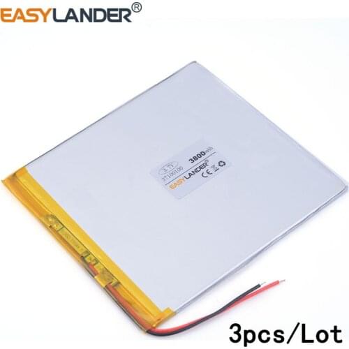 3pcs/Lot 37100100 4500mah lithium Li ion polymer rechargeable battery For Power mobile Power bank,e-book video game