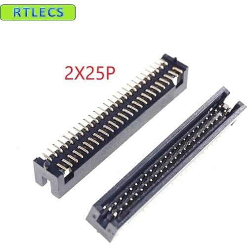 30 Pcs SMT Box Header 1.27mm 2x25 P 50 Pin dual row with locating peg post Straight Male Pins surface mount SMD PCB